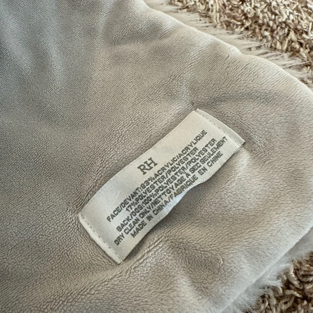RH FUR THROW BLANKET LIGHT GREY 50x60